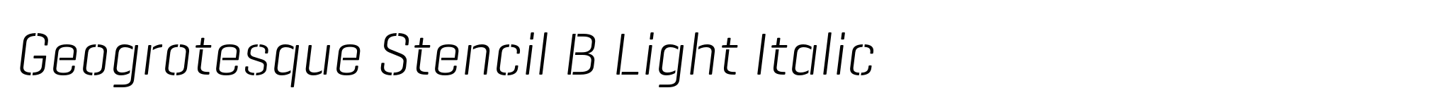 Geogrotesque Stencil B Light Italic image